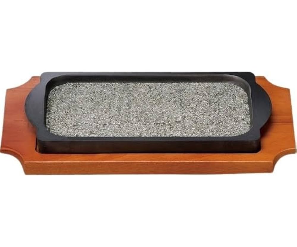 すじ目長方皿 Amazon.co.jp: 福井クラフト 27cm 長角型渕アルミ石ステーキ皿 1